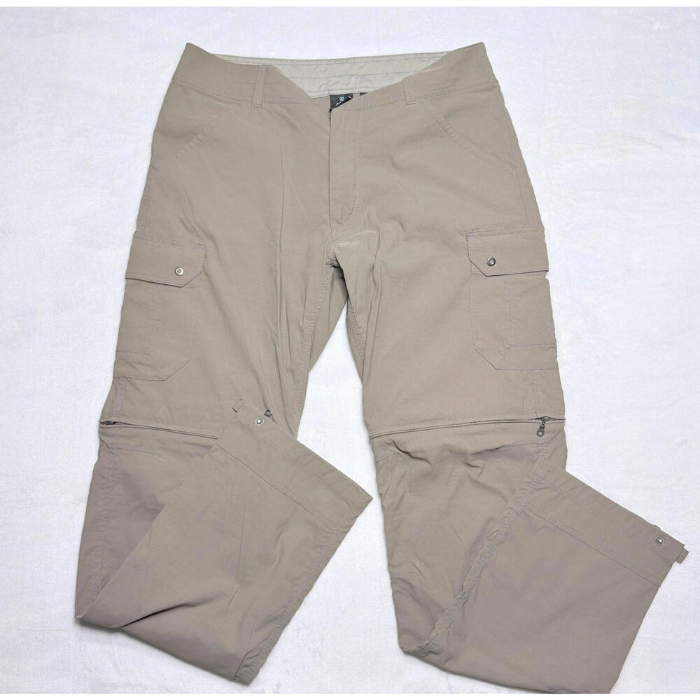 KÜHL Renegade Convertible Pants Men’s 34x34 Beige Khaki Cargo Zip-Off Hiking